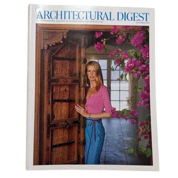 CLAUDIA SCHIFFER November 1999 ARCHITECTURAL DIGEST Magazine - Picture 1 of 7